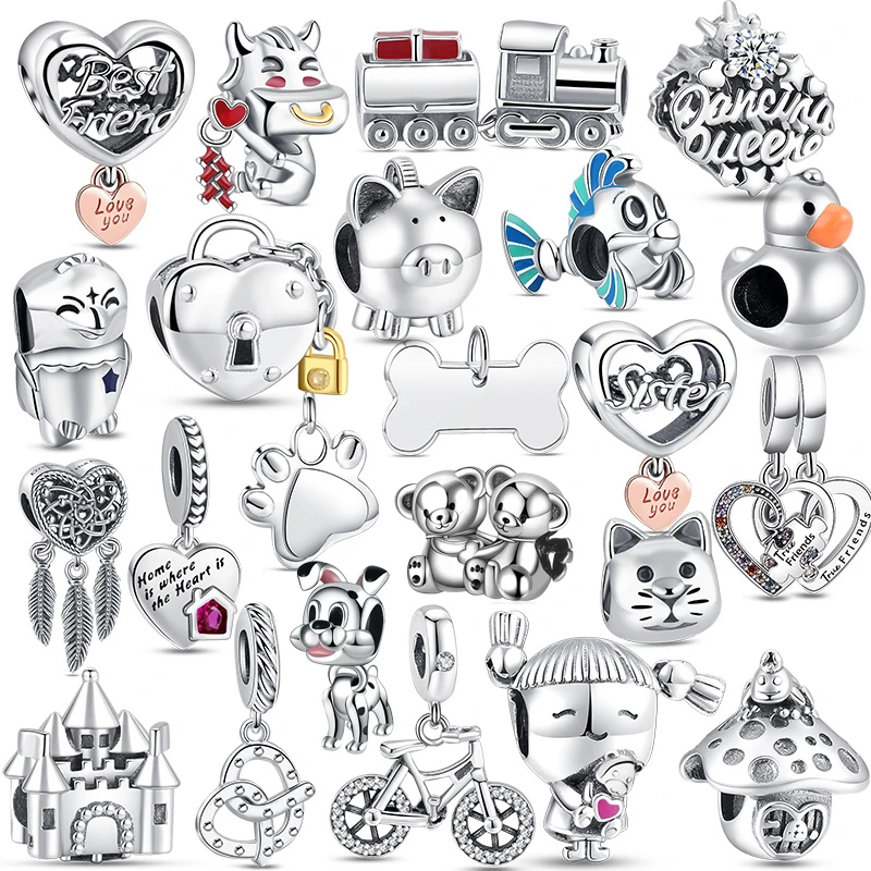 New Fit Original Pandora Pet Bike Train Mushroom Fish Duck Double Love Dangle Solid 925 Silver Diy Bracelets Women Jewelry Gifts
New Fit Original Pandora Pet Bike Train Mushroom Fish Duck Double Love Dangle Solid 925 Silver Diy Bracelets Women Jewelry Gifts