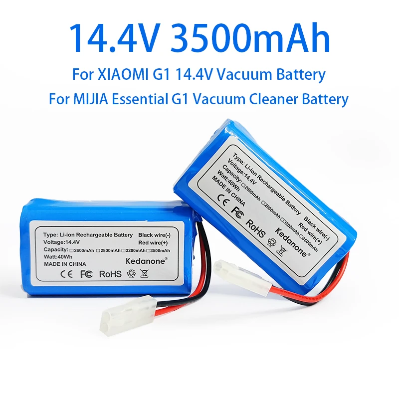 New 18650 4S1P 14.4V 3500mAh Rechargeable Lithium Battery,For Xiaomi G1 Robot Vacuum Mop Cleaner Li-ion Battery
New 18650 4S1P 14.4V 3500mAh Rechargeable Lithium Battery,For Xiaomi G1 Robot Vacuum Mop Cleaner Li-ion Battery