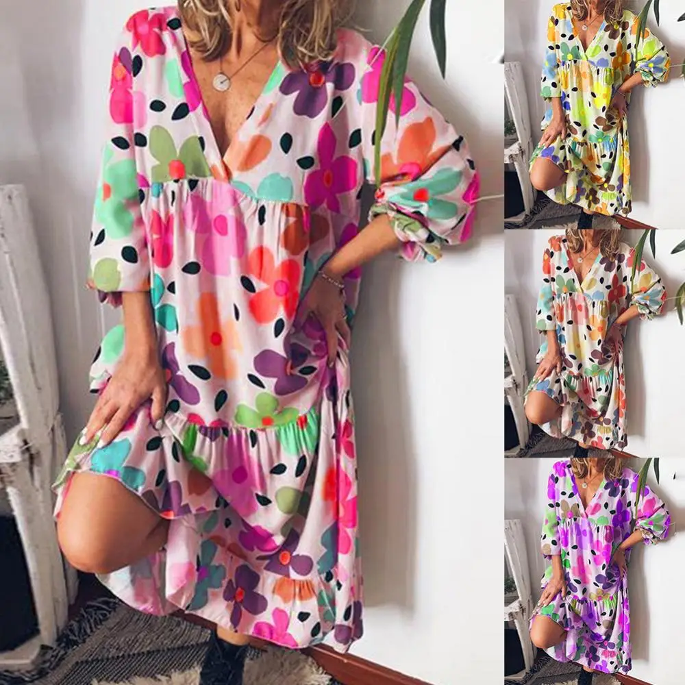 Long Sleeve Dress Woman Floral Dress Women Summer Long Dresses for Women Casual Loose Women Dress Robe Femme
Long Sleeve Dress Woman Floral Dress Women Summer Long Dresses for Women Casual Loose Women Dress Robe Femme