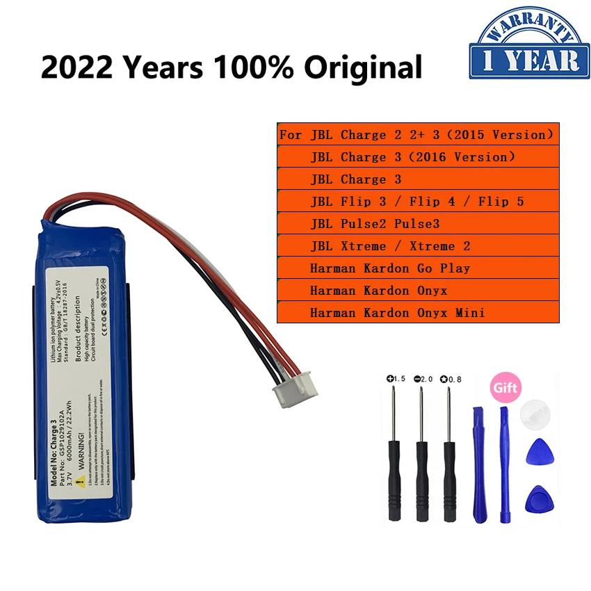 100% Original Replacement Battery For JBL Charge Flip Pulse Xtreme 2 3 4 5 For Harman Kardon Go Play Onyx Mini Speaker Bateria
100% Original Replacement Battery For JBL Charge Flip Pulse Xtreme 2 3 4 5 For Harman Kardon Go Play Onyx Mini Speaker Bateria