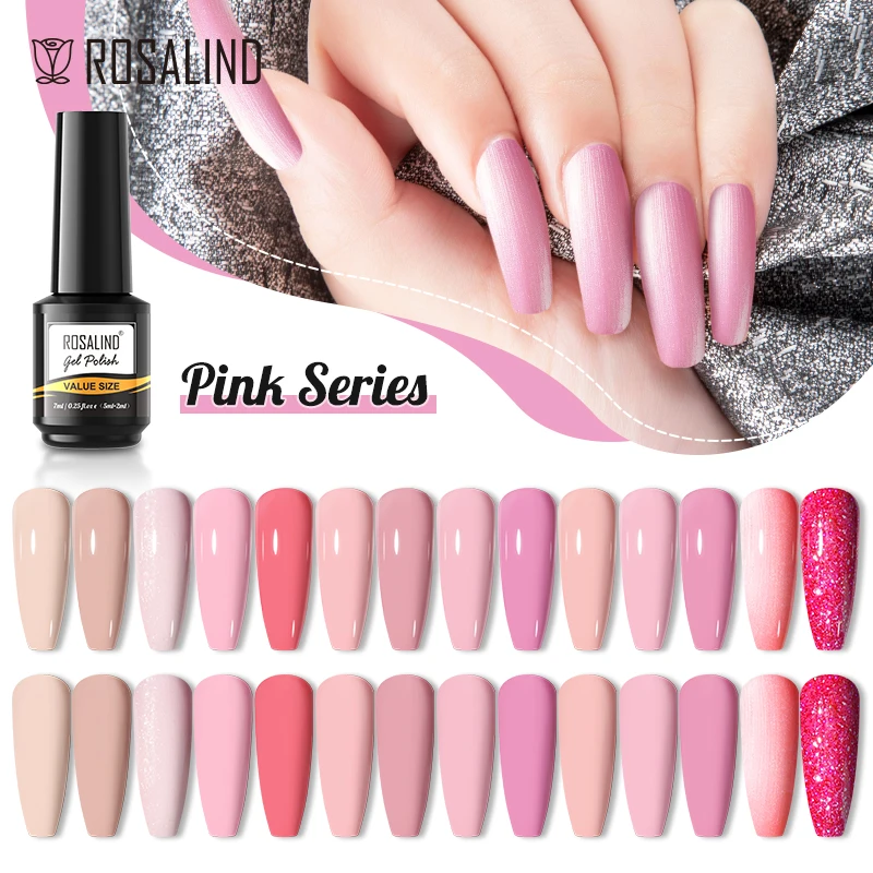 ROSALIND Pink Nail Gel Polish 7ml All For Manicure Semi Permanent Soak Off Gel UV Varnishes Gel Nail Art Design Base Top coat
ROSALIND Pink Nail Gel Polish 7ml All For Manicure Semi Permanent Soak Off Gel UV Varnishes Gel Nail Art Design Base Top coat