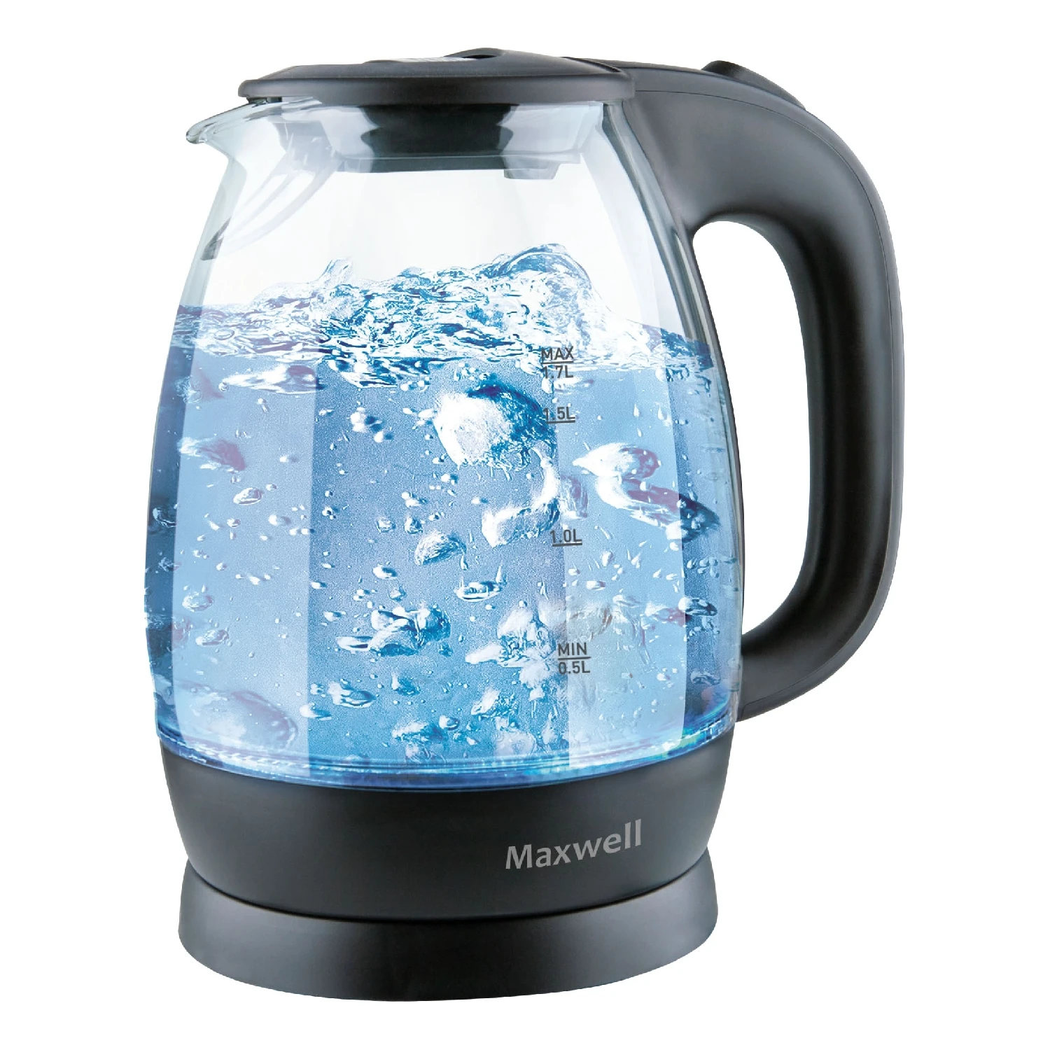 Чайник электрический Maxwell MW-1083 TR (Мощность 2200 Вт объем 1.7 л стеклянный корпус
