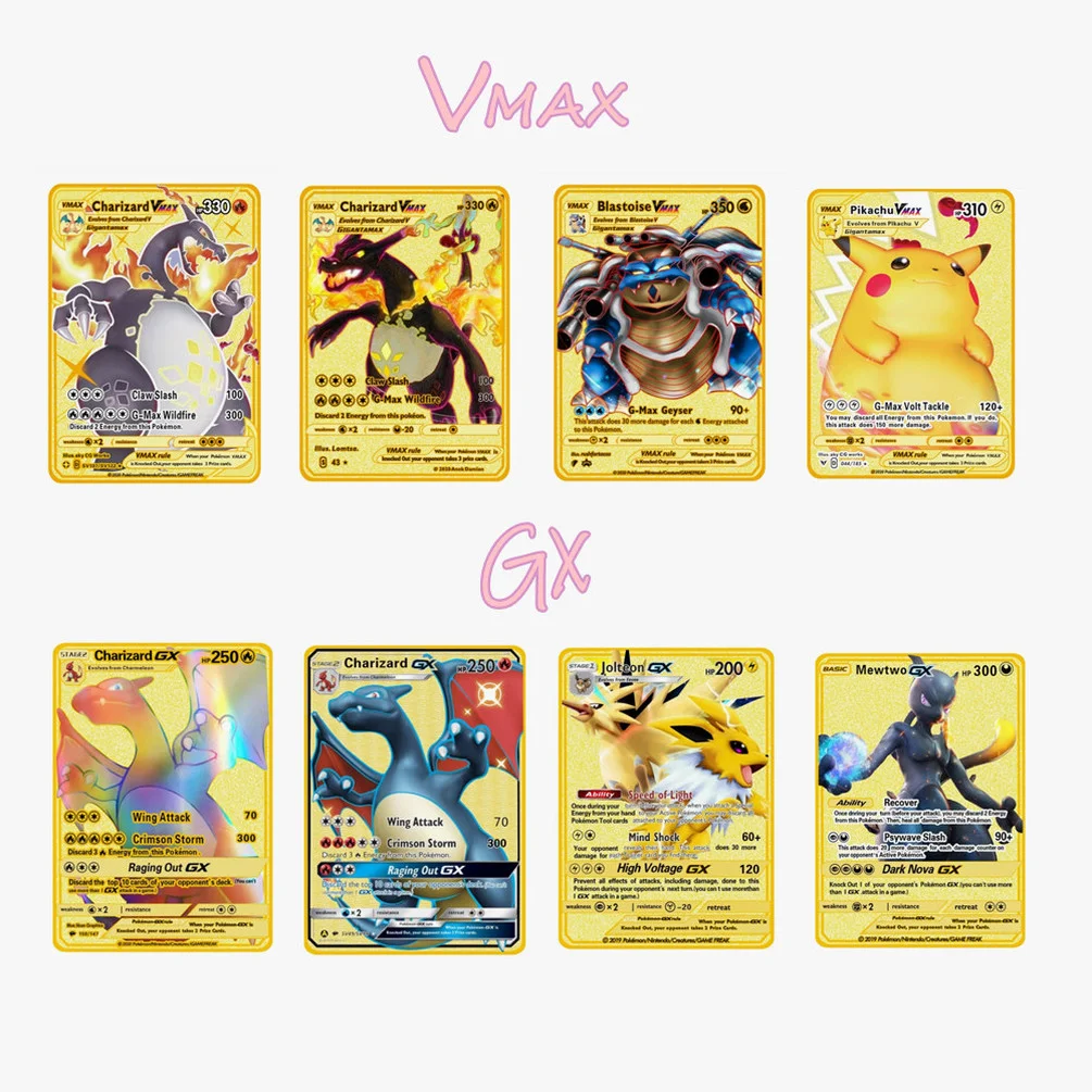 Pokemon Flash Gold Card Metal Fire-breathing Dragon Gx Vmax V EX Metal Rare Card Pikachu Game Battle Collection Anime Cards
Pokemon Flash Gold Card Metal Fire-breathing Dragon Gx Vmax V EX Metal Rare Card Pikachu Game Battle Collection Anime Cards