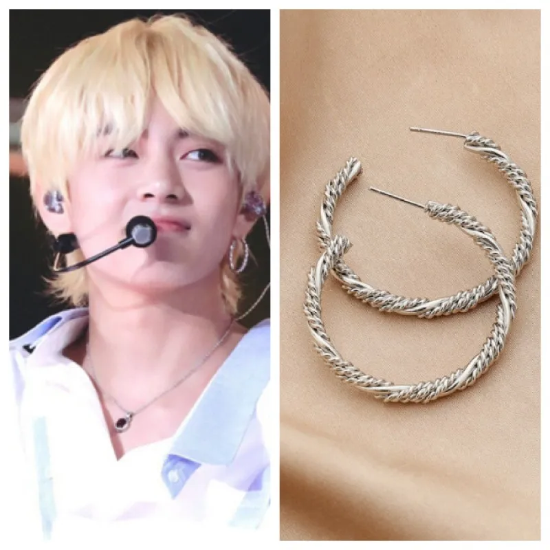 2022 Hallyu New Kim Taehyung V Same Style Twist Earrings Exaggerated Temperament Women's Accessories Fashion Jewelry Couple Gift
2022 Hallyu New Kim Taehyung V Same Style Twist Earrings Exaggerated Temperament Women's Accessories Fashion Jewelry Couple Gift