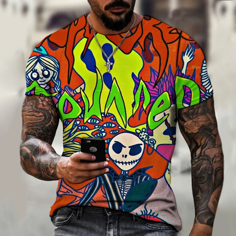 T-shirt Men's Short Sleeved Round Neck, Casual and Loose, Printed with the Head of Death, Fashion, Summer 2021
T-shirt Men's Short Sleeved Round Neck, Casual and Loose, Printed with the Head of Death, Fashion, Summer 2021