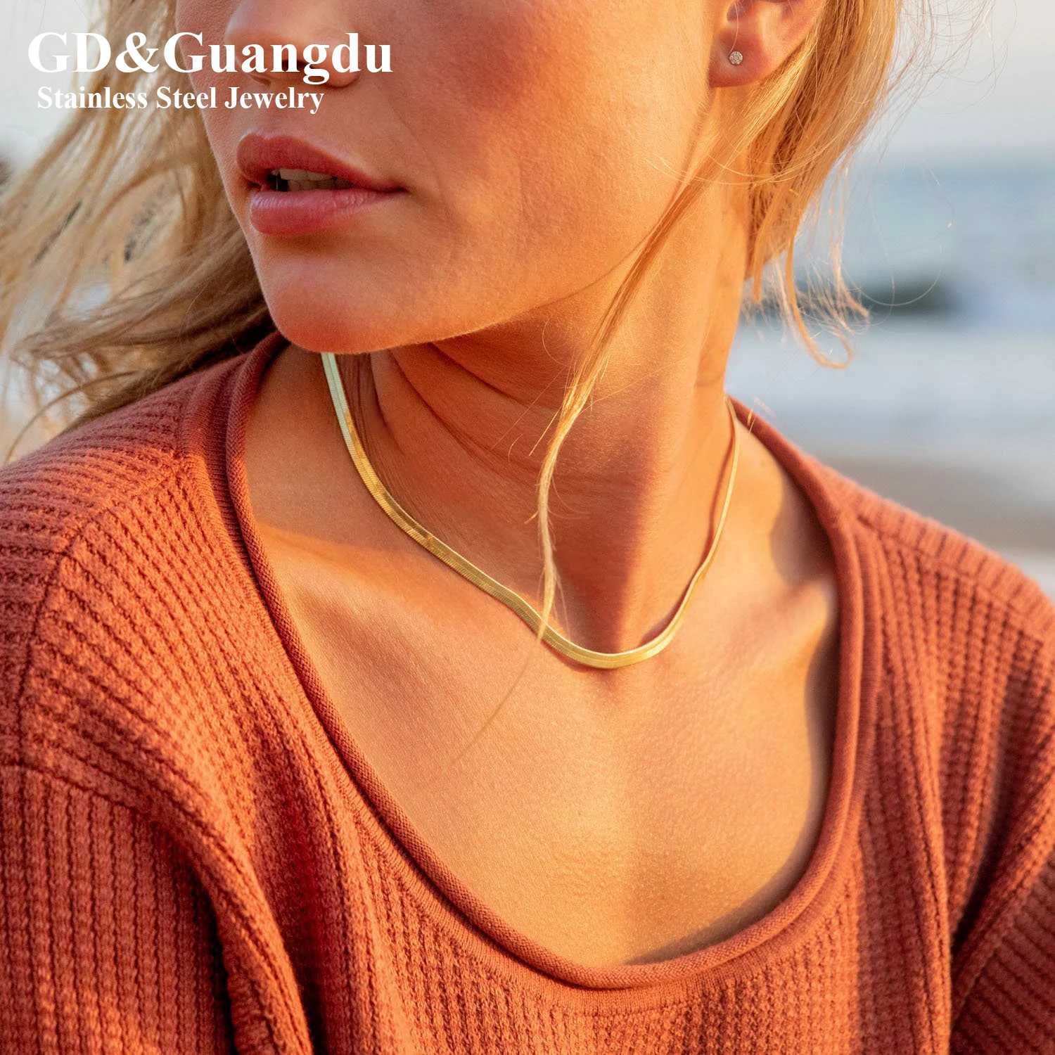 Hot selling minimalist hip-hop women statement 14k gold plated jewelry stainless steel flat snake choker necklace chain
Hot selling minimalist hip-hop women statement 14k gold plated jewelry stainless steel flat snake choker necklace chain