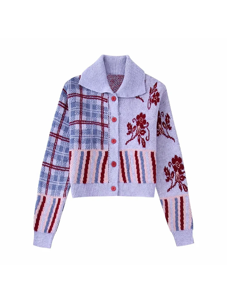 Женский Жаккардовый трикотажный жаккардовый пиджак, винтажный однобортный Свободный Топ с отложным воротником и длинным рукавом, осень 2022
Женский Жаккардовый трикотажный жаккардовый пиджак, винтажный однобортный Свободный Топ с отложным воротником и длинным рукавом, осень 2022