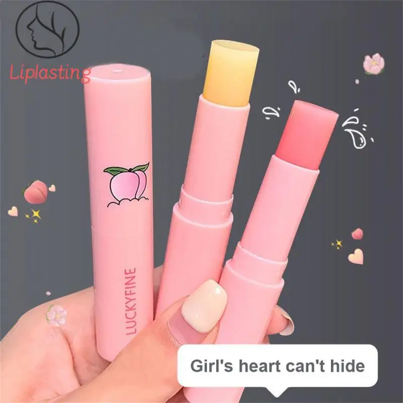 

Peach Lip Balm Lasting Moisturizing Hydrating Reduce Lip Lines Temperature Change Color Anti-drying Hydration Lips Fruit Makeup