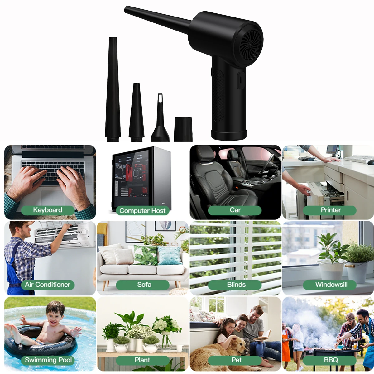 Electric Wireless Air Duster 6000mAh Compressed Air Blower Gun 51000RPM Type-C Air Duster For Computer Keyboard PC Clean Gadget
Electric Wireless Air Duster 6000mAh Compressed Air Blower Gun 51000RPM Type-C Air Duster For Computer Keyboard PC Clean Gadget