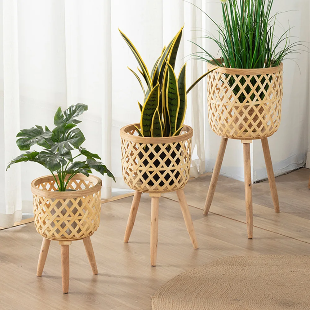 Handmade Bamboo Woven Flower Pot with Stand Plant Flower Display Storage Stand DIY Storage Nursery Pots Home Decoration
Handmade Bamboo Woven Flower Pot with Stand Plant Flower Display Storage Stand DIY Storage Nursery Pots Home Decoration