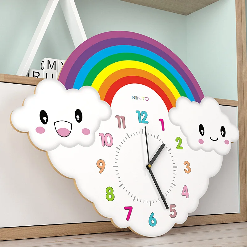 16 Inches Cartoon Rainbow Wall Clock Creative Mute Clock Lovely Children Living Room Cafe Silent Art Wall Watch Clock
16 Inches Cartoon Rainbow Wall Clock Creative Mute Clock Lovely Children Living Room Cafe Silent Art Wall Watch Clock