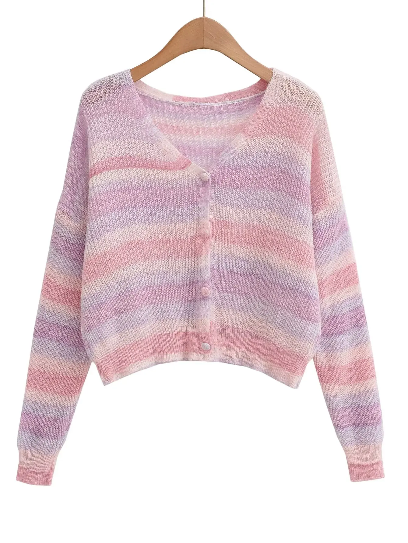 Women Knitted Long Sleeve Cardigans 2022 Spring Autumn Colorful Striped Single Breasted Crop Sweaters
Women Knitted Long Sleeve Cardigans 2022 Spring Autumn Colorful Striped Single Breasted Crop Sweaters