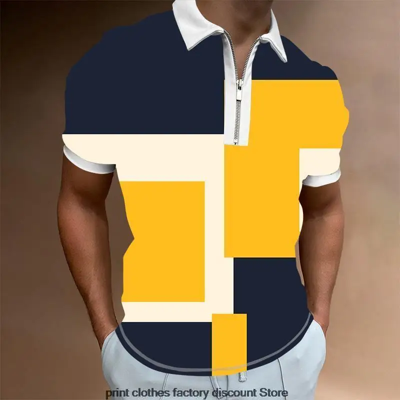 Men's Polo Shirt High Street Casual Short Sleeve Vintage Printing Tops Streetwear Fashion Lapel Zippers Design Pullover Tees 
Men's Polo Shirt High Street Casual Short Sleeve Vintage Printing Tops Streetwear Fashion Lapel Zippers Design Pullover Tees