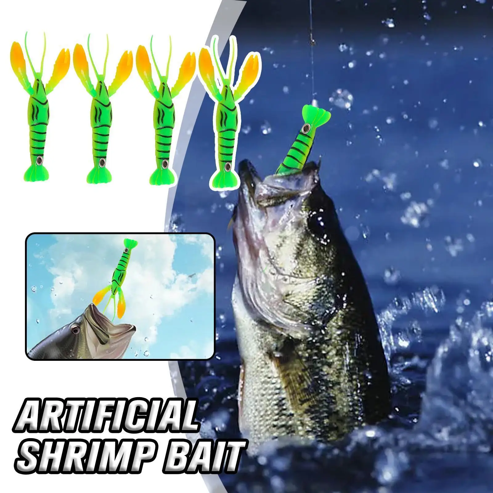 8.3cm Artificial Shrimp Bait Green Simulation Soft Shrimp Bait Lure Fishing Tackle For Outdoor Fishing Accessories B3J0
8.3cm Artificial Shrimp Bait Green Simulation Soft Shrimp Bait Lure Fishing Tackle For Outdoor Fishing Accessories B3J0