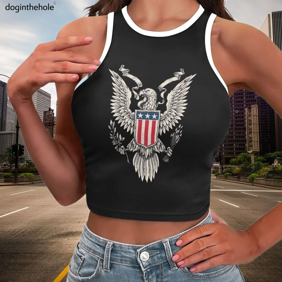 American Flag Design Streetwear Sexy Tank Tops Halter Streetwear Vest Female Crop Top Comfort Short T-Shirt Exposed Navel Gift
American Flag Design Streetwear Sexy Tank Tops Halter Streetwear Vest Female Crop Top Comfort Short T-Shirt Exposed Navel Gift