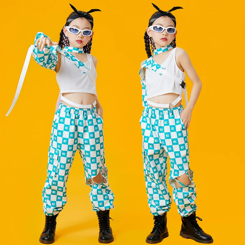 Girls Kpop Jazz Dance Outfit Streetwear Single Sleeve Tops Hollow Out Cargo Pants Kids Street Dance Performance Costume DL10331
Girls Kpop Jazz Dance Outfit Streetwear Single Sleeve Tops Hollow Out Cargo Pants Kids Street Dance Performance Costume DL10331