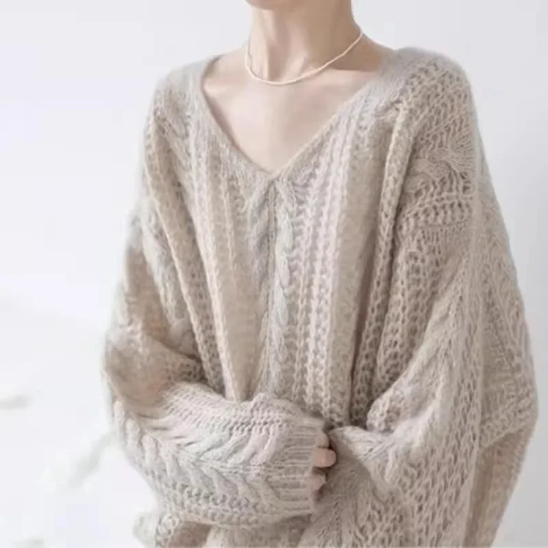 Autumn V-neck Knitted Sweater Fashion Women Winter Long Sleeve Loose Pullovers Women Thin Hollow Out Warm Jumper Knitwears 29564
Autumn V-neck Knitted Sweater Fashion Women Winter Long Sleeve Loose Pullovers Women Thin Hollow Out Warm Jumper Knitwears 29564