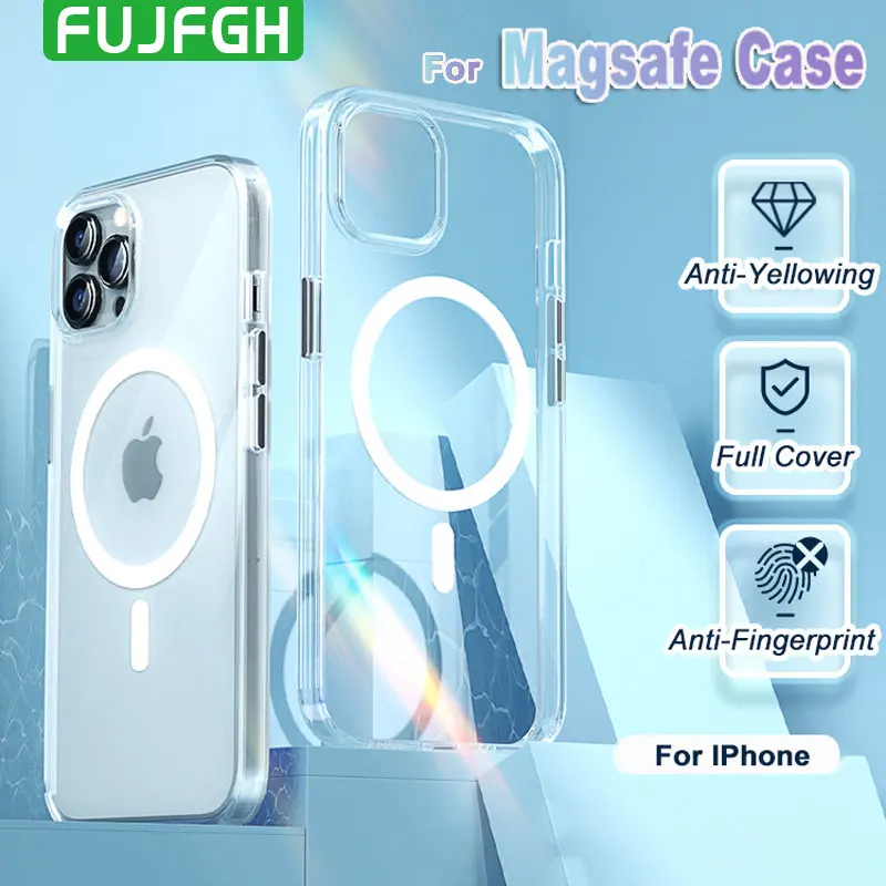 Transparent Magnetic Case For Magsafe Wireless Charge Case For iPhone 14 13 12 11 Pro Max Mini X XR 7 8 Plus SE Shockproof Cover 
Transparent Magnetic Case For Magsafe Wireless Charge Case For iPhone 14 13 12 11 Pro Max Mini X XR 7 8 Plus SE Shockproof Cover