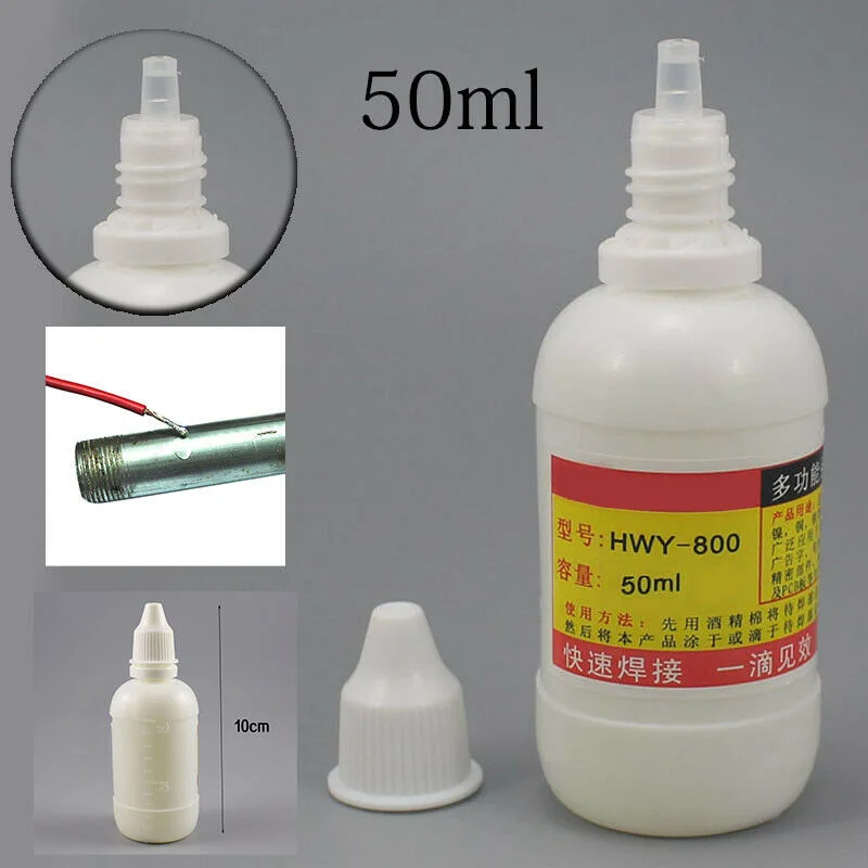 1Pc 50ml Stainless Steel Liquid Flux Soldering Non-toxic Copper HWY-800 Paste Flux Liquid Solders Tool Quick Welding
1Pc 50ml Stainless Steel Liquid Flux Soldering Non-toxic Copper HWY-800 Paste Flux Liquid Solders Tool Quick Welding