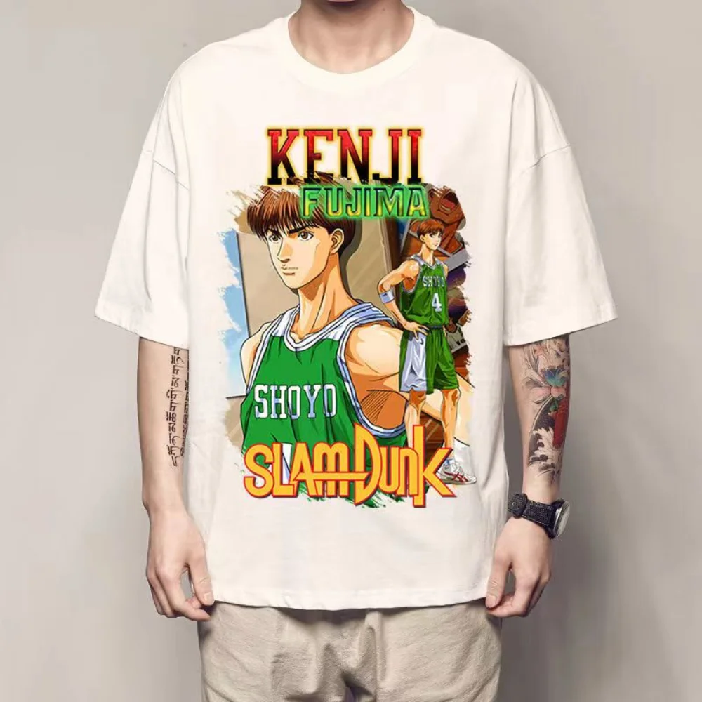 

Fujima Kenji Anime T-shirt Slam Dunk Manga Graphic Oversized Men Cotton Short Sleeve Tee Women Top Summer Streetwear Clothing