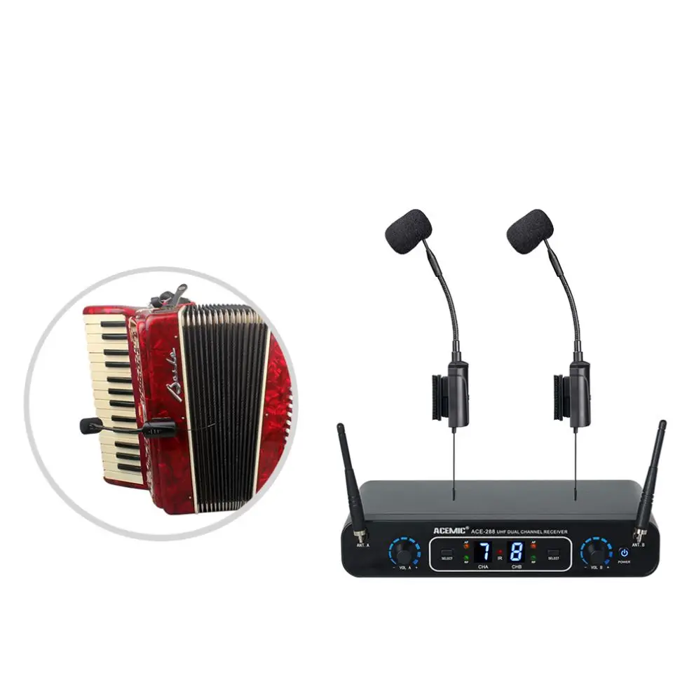 ACEMIC AT-5 Wireless Microphone Professional Musical Instrument Condenser High Fidelity Voice Microphone for Accordion
ACEMIC AT-5 Wireless Microphone Professional Musical Instrument Condenser High Fidelity Voice Microphone for Accordion