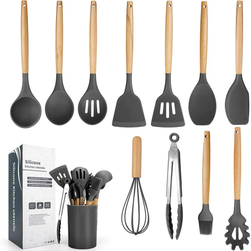 12PC Silicone Kitchen Utensil Set, Gadget Set, Cooking Tools, Kitchen Accessories,Spatula,Spoon,Turner,Tongs,Brush,Whisk
12PC Silicone Kitchen Utensil Set, Gadget Set, Cooking Tools, Kitchen Accessories,Spatula,Spoon,Turner,Tongs,Brush,Whisk