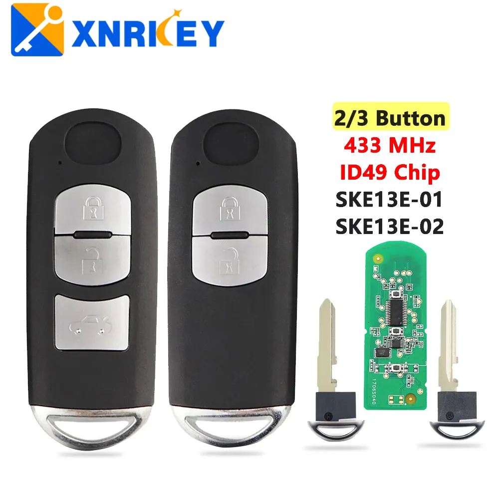XNRKEY Smart Remote Car Key 2/3 Button 433MHz ID49 Chip For Mazda 3 6 CX-4 MX-5 CX-3 Axela CX-5 Atenza SKE13E-01 SKE13E-02 Key
XNRKEY Smart Remote Car Key 2/3 Button 433MHz ID49 Chip For Mazda 3 6 CX-4 MX-5 CX-3 Axela CX-5 Atenza SKE13E-01 SKE13E-02 Key
