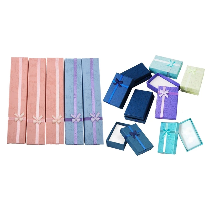 5PCS Paper Package Bowknot Jewelry Necklace Bracelet Earring Ring Gift Box Case, Style-3 Rectangle(22X4cm) & 12Pcs Assorted Jewe
5PCS Paper Package Bowknot Jewelry Necklace Bracelet Earring Ring Gift Box Case, Style-3 Rectangle(22X4cm) & 12Pcs Assorted Jewe