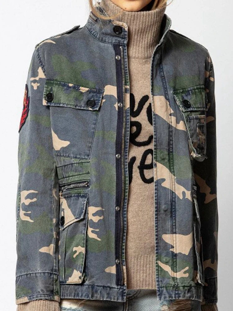 (Clearance) Spring and Autumn Women Coat Camouflage Zipper Jacket
(Clearance) Spring and Autumn Women Coat Camouflage Zipper Jacket