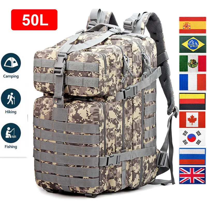Men Military Tactical Backpack 30L/50L Black Army Green 3P Rucksack Outdoor Camping Fishing Bag Hiking Hunting Backpacks
Men Military Tactical Backpack 30L/50L Black Army Green 3P Rucksack Outdoor Camping Fishing Bag Hiking Hunting Backpacks