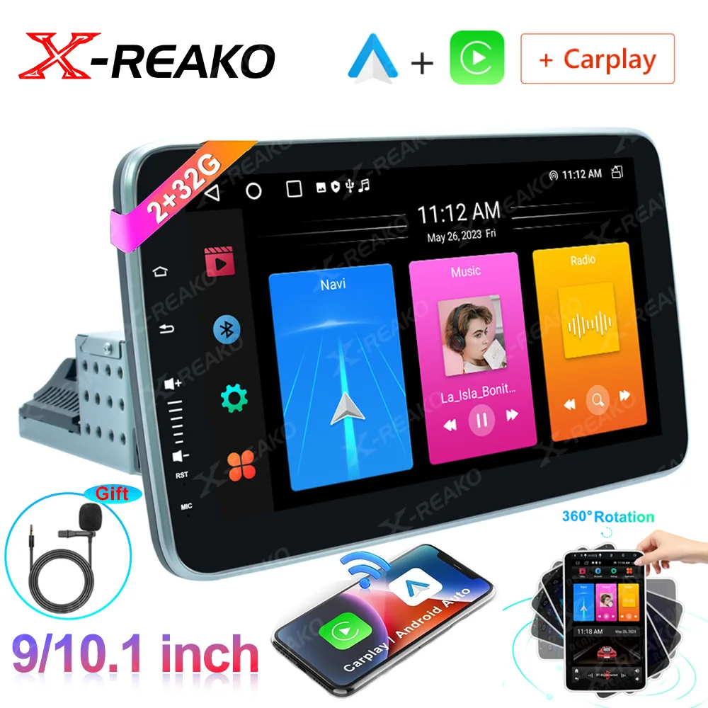 X-REAKO Универсальный Автомобильный плеер Android 12 с углом поворота 360 °, 1 Din, радио, 9/10 дюйма, GPS, BT, видео, мультимедиа, Android, Автомобильный плеер Carplay 2 ГБ + 32 ГБ
X-REAKO Универсальный Автомобильный плеер Android 12 с углом поворота 360 °, 1 Din, радио, 9/10 дюйма, GPS, BT, видео, мультимедиа, Android, Автомобильный плеер Carplay 2 ГБ + 32 ГБ