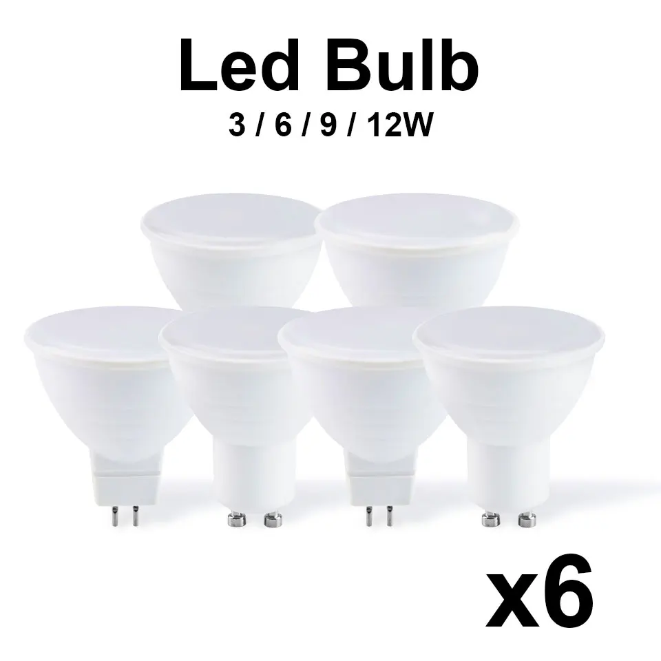 6Pcs/Lot MR16 GU10 GU5.3 Dimmable 12W 9W 6W 3W 220V LED Lamp Spotlight Lampara Bombillas Beam Angle 24 Degree Spot Light Bulb
6Pcs/Lot MR16 GU10 GU5.3 Dimmable 12W 9W 6W 3W 220V LED Lamp Spotlight Lampara Bombillas Beam Angle 24 Degree Spot Light Bulb