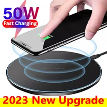 50W Wireless Chargers Phone Charger Fast Charging For iPhone 14 Pro Max 12 13 mini 8 Xiaomi Samsung Huawei Wireless Charging Pad