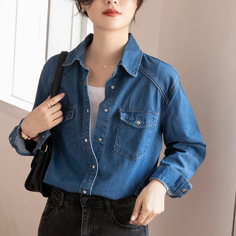 Fashion 2023 Spring and Fall Real New Temperament Denim Shirt Female Design Sense Niche Layering Blue Shirt Long-sleeved Tops
Fashion 2023 Spring and Fall Real New Temperament Denim Shirt Female Design Sense Niche Layering Blue Shirt Long-sleeved Tops