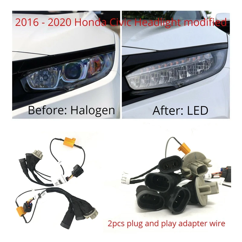 For 2016-2020 Honda Civic 10Th From Halogen To LED Headlight Adapter Wire Harness Head Light Upgrade Modified Wiring
For 2016-2020 Honda Civic 10Th From Halogen To LED Headlight Adapter Wire Harness Head Light Upgrade Modified Wiring