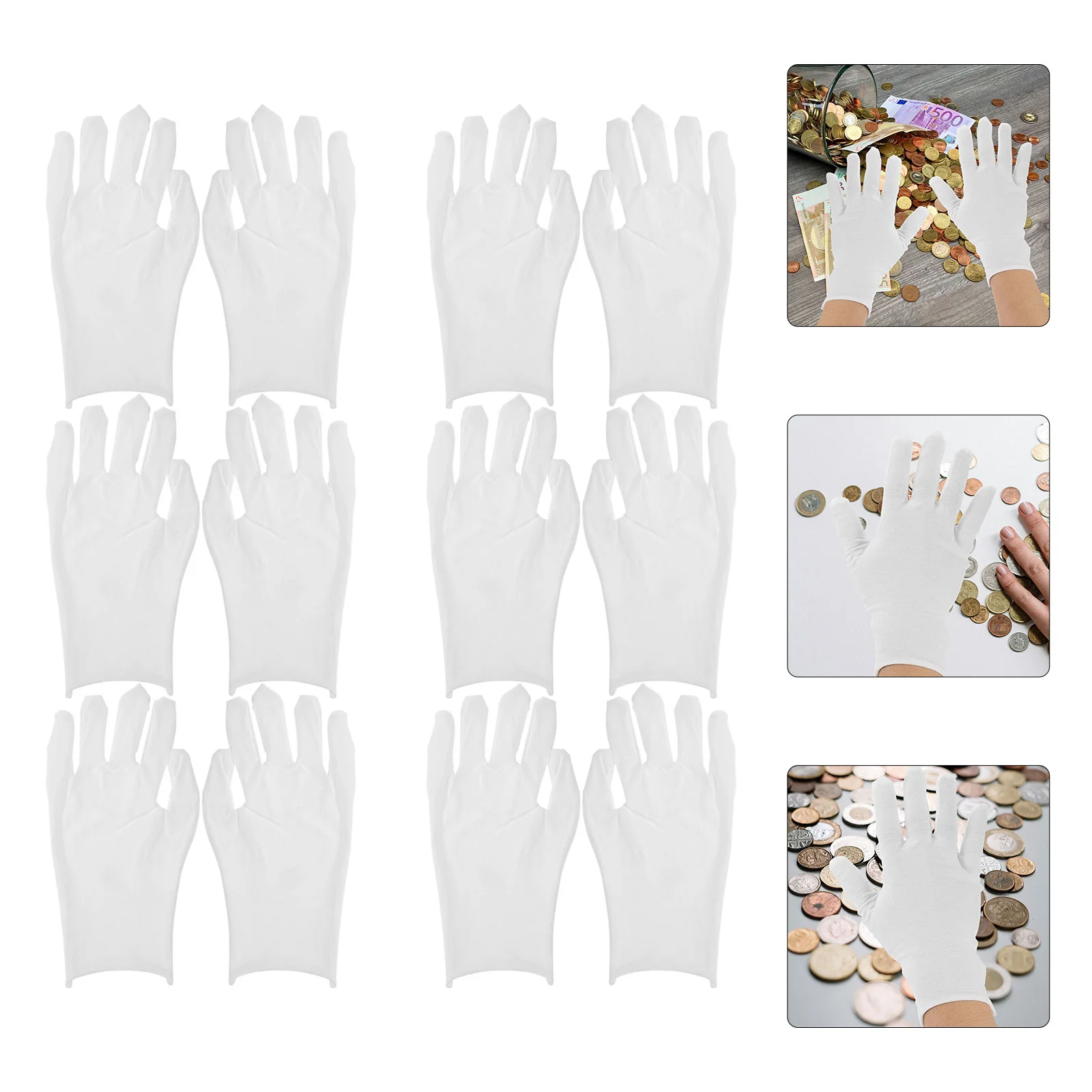 6 Pairs Jewelry Inspection Gloves Mens Work Gloves Cotton Gloves for Coin Handling
6 Pairs Jewelry Inspection Gloves Mens Work Gloves Cotton Gloves for Coin Handling