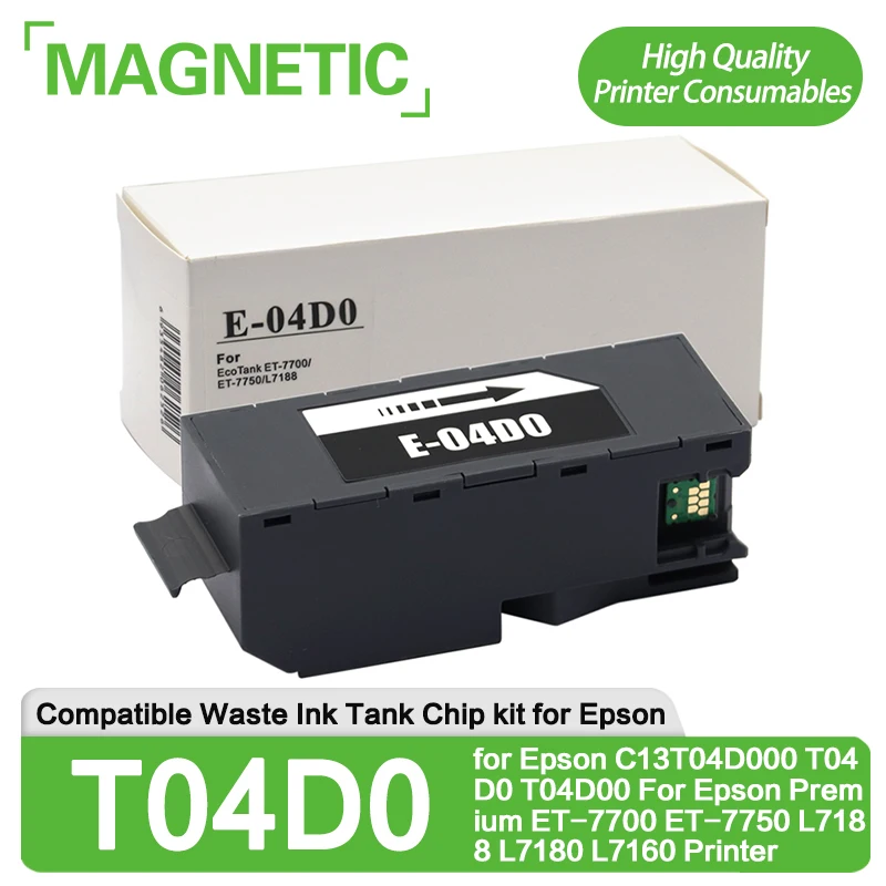 Новый набор чипов для резервуара для отходов чернил для Epson C13T04D000 T04D0 T04D00 для принтера Epson Premium ET-7700 L7188 L7180 L7160
Новый набор чипов для резервуара для отходов чернил для Epson C13T04D000 T04D0 T04D00 для принтера Epson Premium ET-7700 L7188 L7180 L7160