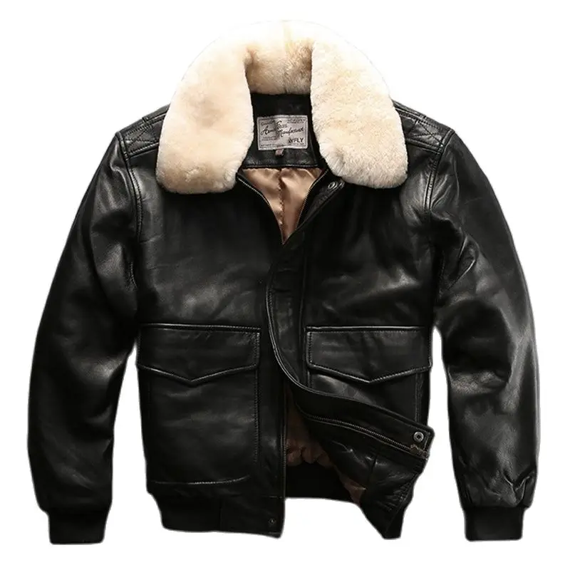 Free Shipping High Quality Pilot Coat Cotton Clothes Men's Wool Collar Leisure Plus Size Sheepskin Genuine Leather Jackets
Free Shipping High Quality Pilot Coat Cotton Clothes Men's Wool Collar Leisure Plus Size Sheepskin Genuine Leather Jackets