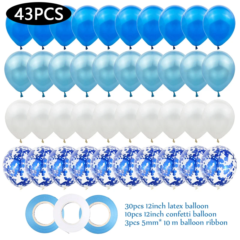 43PCS Balloons Set Solid Color Sequin Balloon for Kids Birthday Party Baby Shower Graduation Decoration Wedding 6 Color Blue Red
43PCS Balloons Set Solid Color Sequin Balloon for Kids Birthday Party Baby Shower Graduation Decoration Wedding 6 Color Blue Red