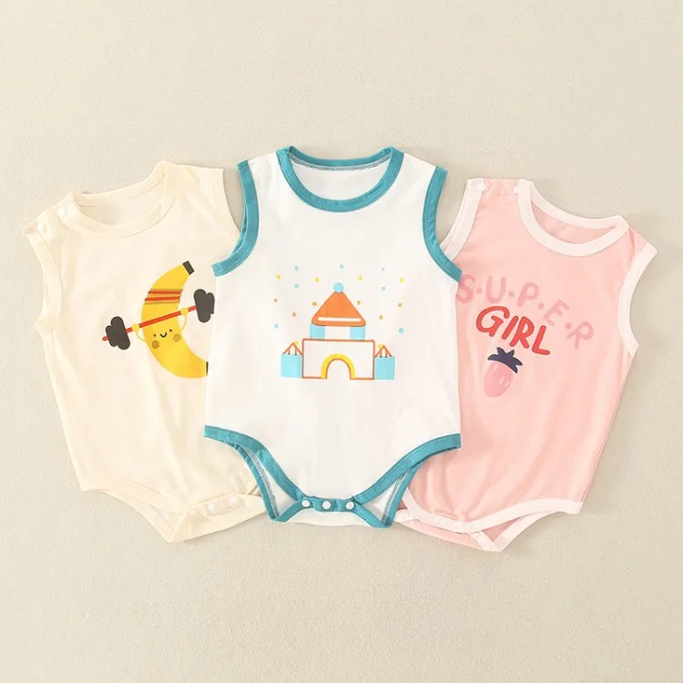 Baby onesie thin summer three-color vest little girl boy baby bag fart clothes triangle romper romper
Baby onesie thin summer three-color vest little girl boy baby bag fart clothes triangle romper romper
