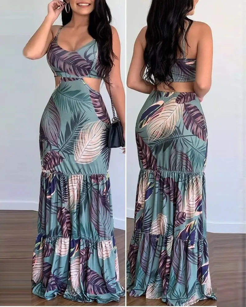Summer Backless Dress Women Fashion Elegant Beach Style Halter Neck Floral Long Dress Women
Summer Backless Dress Women Fashion Elegant Beach Style Halter Neck Floral Long Dress Women