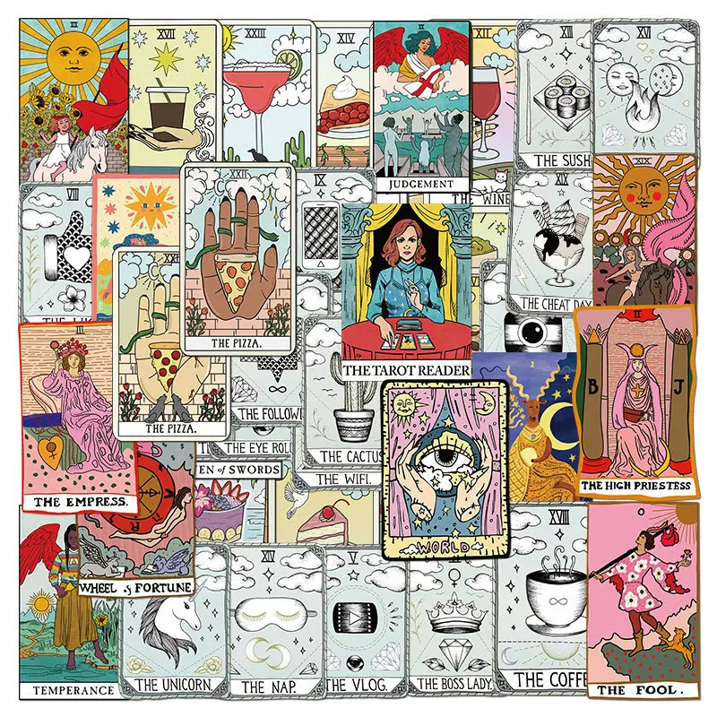 50/60pcs tarot card stickers personality laptop guitar skateboard water cup decoration waterproof stickers
50/60pcs tarot card stickers personality laptop guitar skateboard water cup decoration waterproof stickers
