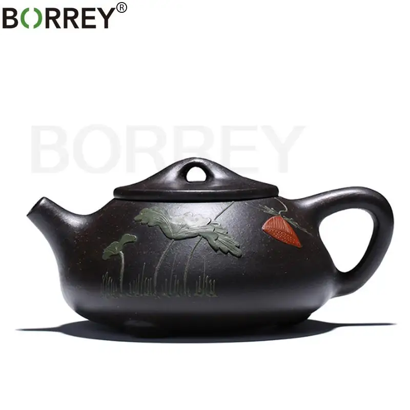 Оригинальный чайник BORREY из исинской пурпурной глины, 220 мл, мини-чайник из глины, ручной работы, черный набор чая чайный набор кунг-фу, Пуэр Улун, чайник
Оригинальный чайник BORREY из исинской пурпурной глины, 220 мл, мини-чайник из глины, ручной работы, черный набор чая чайный набор кунг-фу, Пуэр Улун, чайник