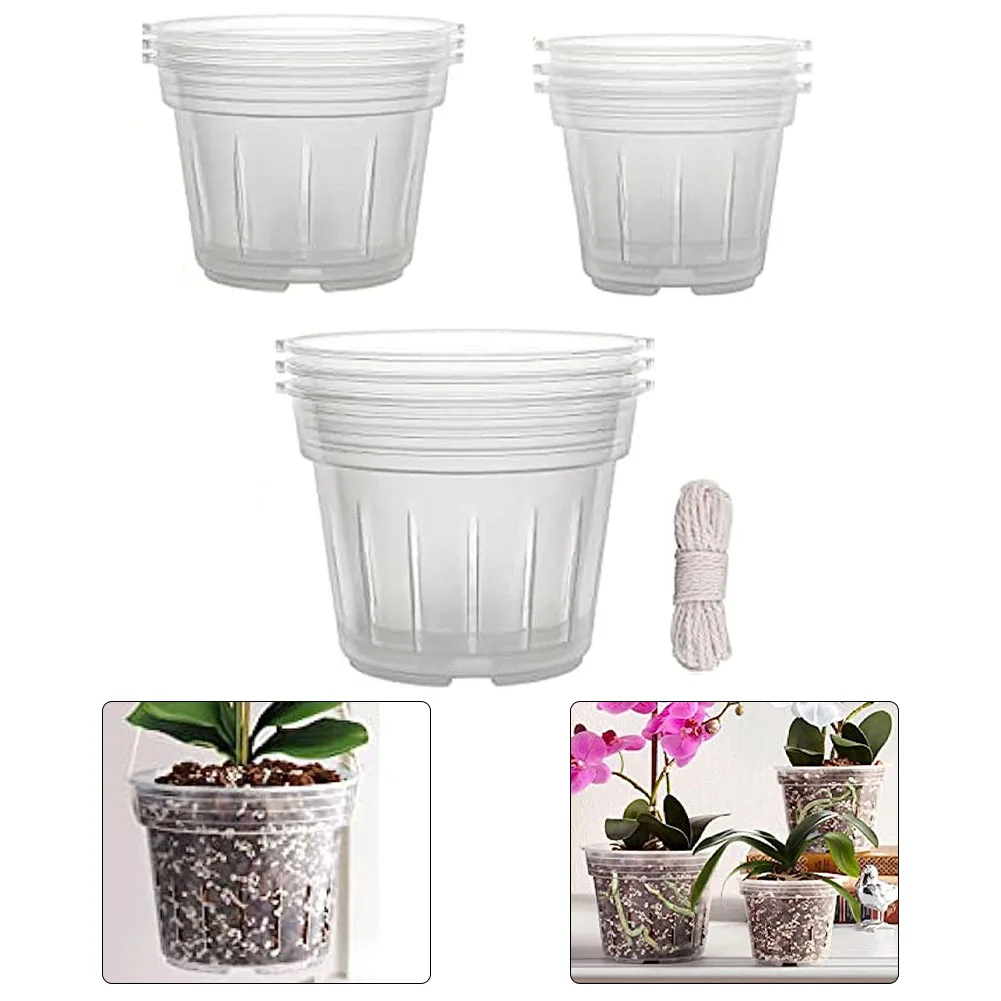 9 Pcs Flowerpot Garden Planting Drainage Pots With Holes Clear Orchid Baskets Plastic Ornaments Breathable Container Accessory
9 Pcs Flowerpot Garden Planting Drainage Pots With Holes Clear Orchid Baskets Plastic Ornaments Breathable Container Accessory