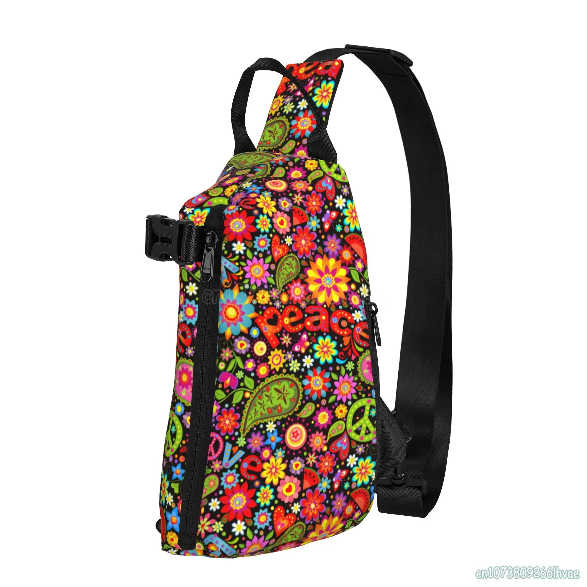Hippie Colorful Floral Sling Backpack Unisex Crossbody Chest Bag Multipurpose One Shoulder Daypack for Outdoor Hiking Travel
Hippie Colorful Floral Sling Backpack Unisex Crossbody Chest Bag Multipurpose One Shoulder Daypack for Outdoor Hiking Travel