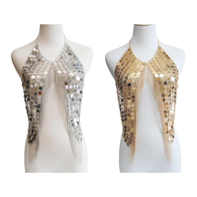 Ожерелье с металлическими блестками и кисточками, цепочка для бюстгальтера, Женские Ювелирные изделия из сплава, бикини 634D
Ожерелье с металлическими блестками и кисточками, цепочка для бюстгальтера, Женские Ювелирные изделия из сплава, бикини 634D