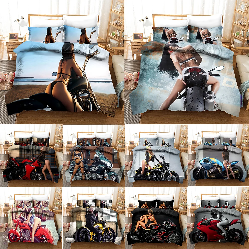 Beauty Motorcycle Bedding Sets Fashionable Sexy Bedroom Duvet Cover Set Home Textile Bed Linens Set for Women Man Quilt Cover
Beauty Motorcycle Bedding Sets Fashionable Sexy Bedroom Duvet Cover Set Home Textile Bed Linens Set for Women Man Quilt Cover