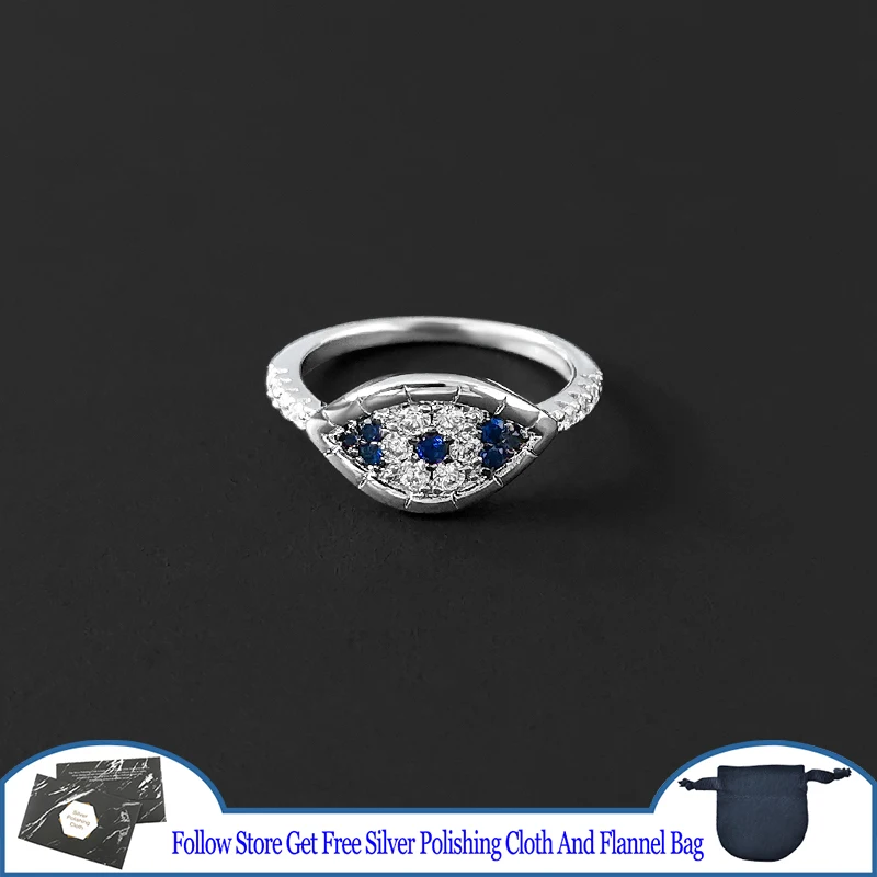 Devil's Eye Symbol Blue White Stone Inlaid Ring S925 Sterling Silver Classic Retro Delicate Style Women's Fashion Monaco Jewelry
Devil's Eye Symbol Blue White Stone Inlaid Ring S925 Sterling Silver Classic Retro Delicate Style Women's Fashion Monaco Jewelry
