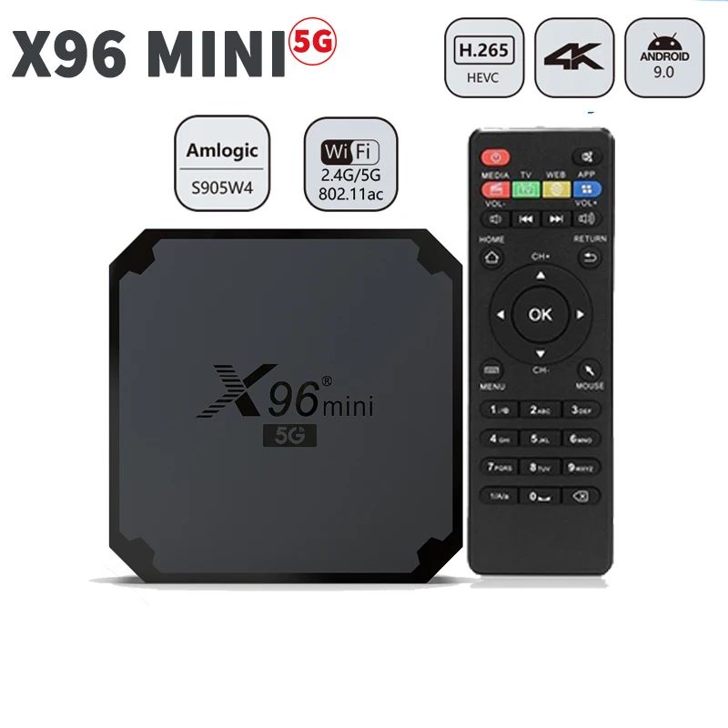 

5G X96 Mini Smart Android 9.0 Tv Box Amlogic S905W/s905W4 Set Top Box 2.4Ghz 5G Wifi 2Gb 16Gb Hd 4K Media Player Youtube X96Mini