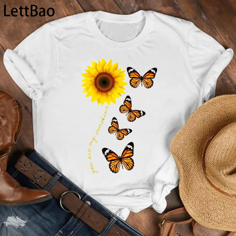 Women T-shirts Lady Cartoon Butterfly Floral Elegant Fall Summer Clothes Streetwear Ulzzang Summer Short Sleeve O Neck T-shirts
Women T-shirts Lady Cartoon Butterfly Floral Elegant Fall Summer Clothes Streetwear Ulzzang Summer Short Sleeve O Neck T-shirts